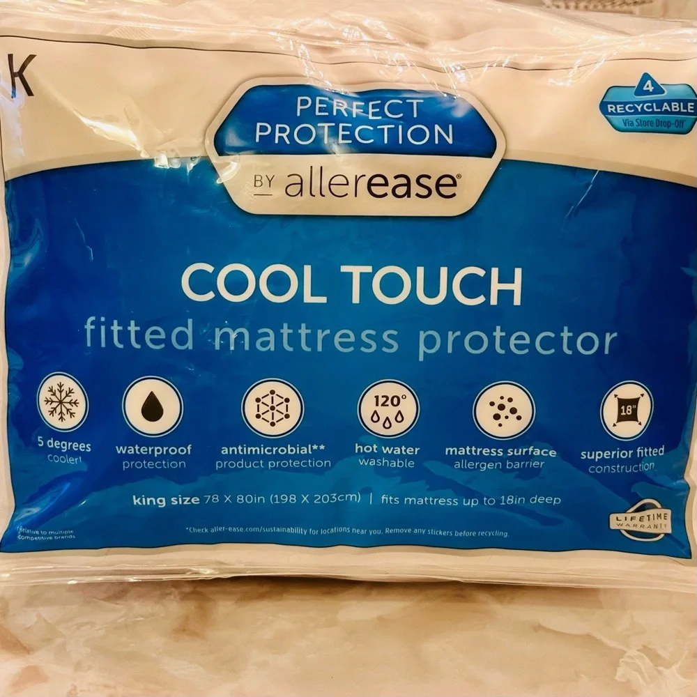 AllerEase Cool Touch Fitted Mattress Protector - King